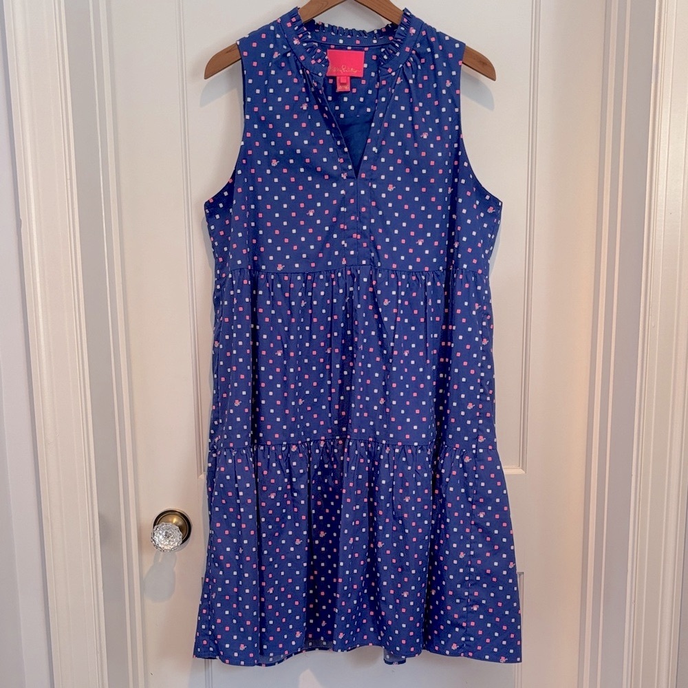 Lilly Pulitzer Novella 100% cotton dress in Borealis Blue